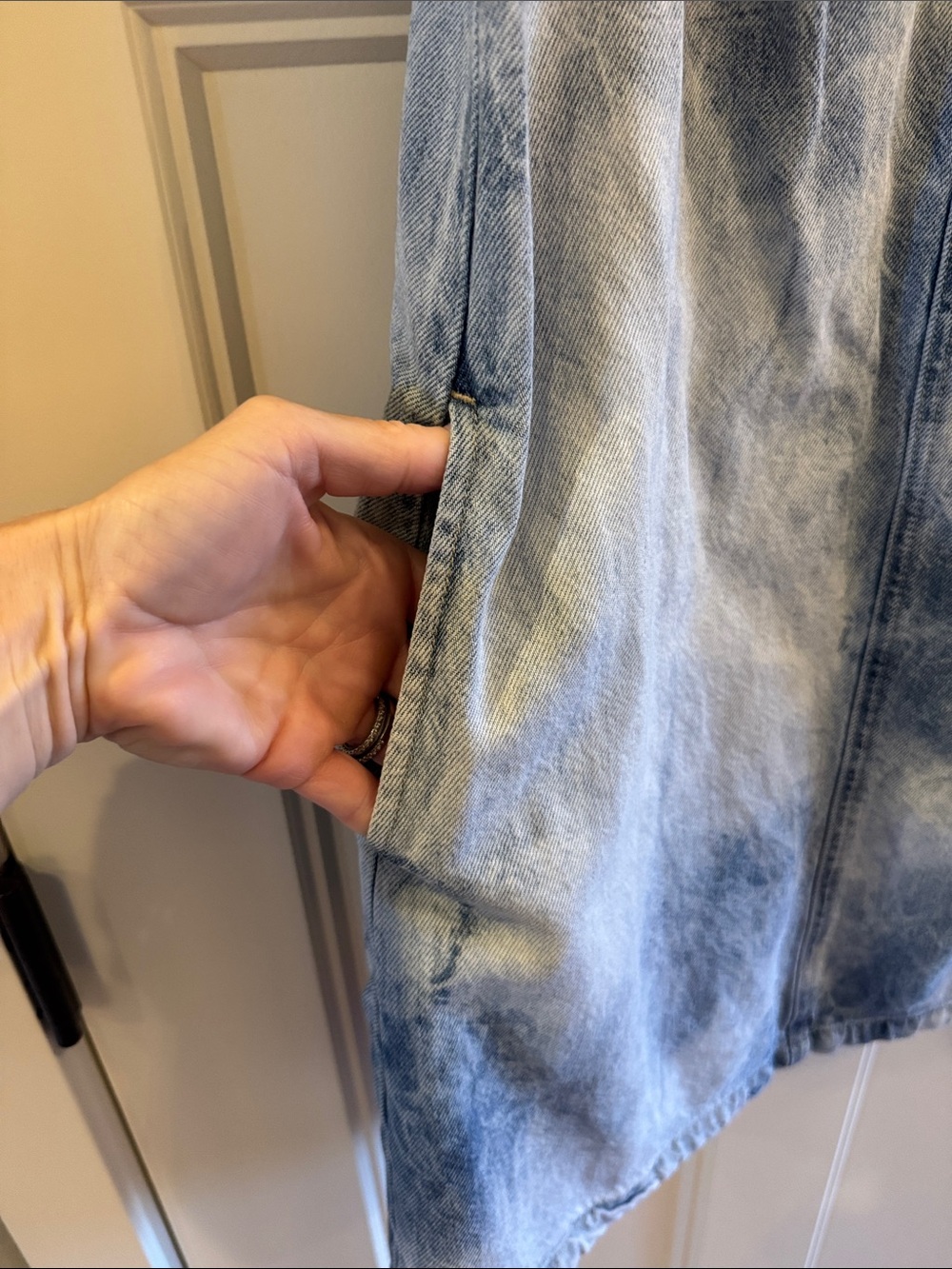 GAP Light Blue Tie-Dye Denim Tank Dress - Picture 4 of 5